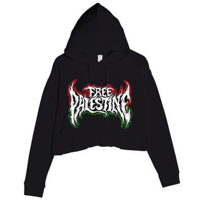 Til The End Free Palestine Crop Fleece Hoodie