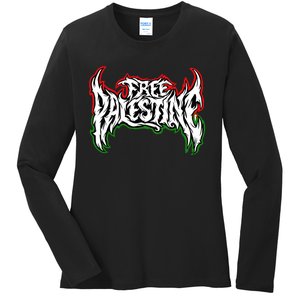 Til The End Free Palestine Ladies Long Sleeve Shirt