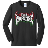 Til The End Free Palestine Kids Long Sleeve Shirt