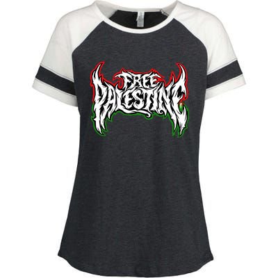 Til The End Free Palestine Enza Ladies Jersey Colorblock Tee