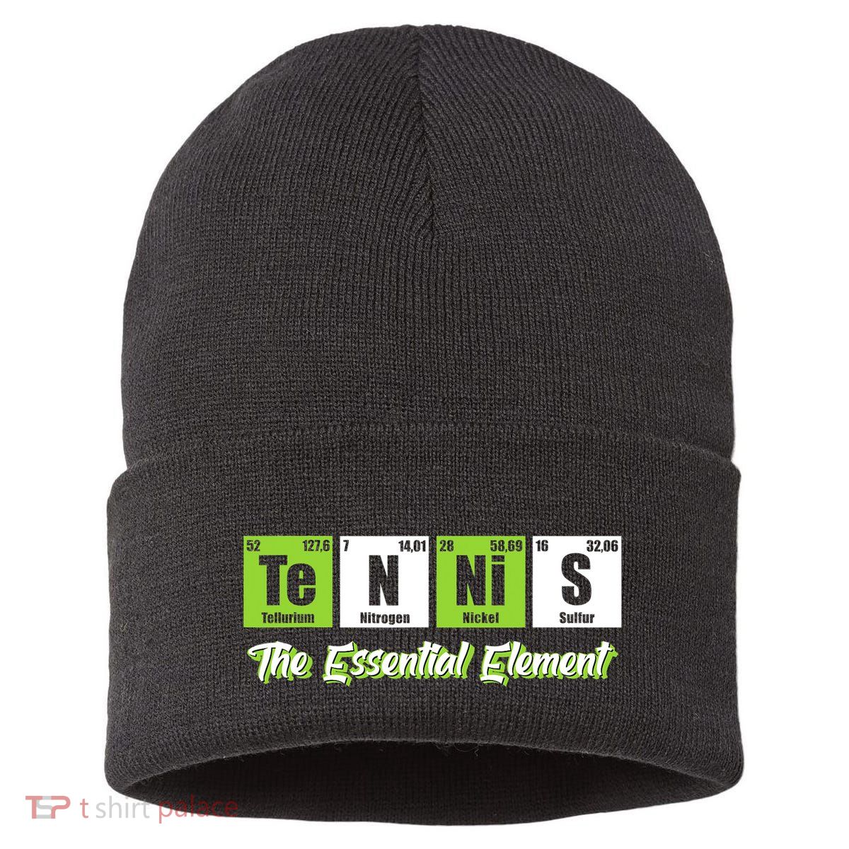 Tennis The Essential Element Funny Love Tennis Sustainable Knit Beanie