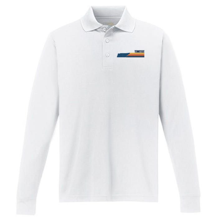 Retro Vintage Tennessee Performance Long Sleeve Polo