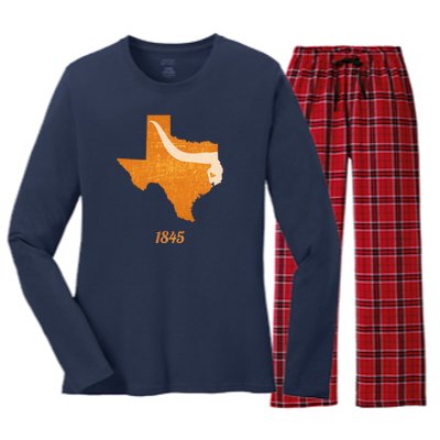 Texas Women's Long Sleeve Flannel Pajama Set 