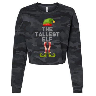 The Tallest Elf Funny Matching Christmas Cropped Pullover Crew