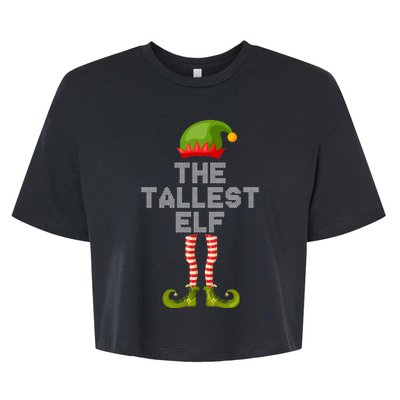 The Tallest Elf Funny Matching Christmas Bella+Canvas Jersey Crop Tee