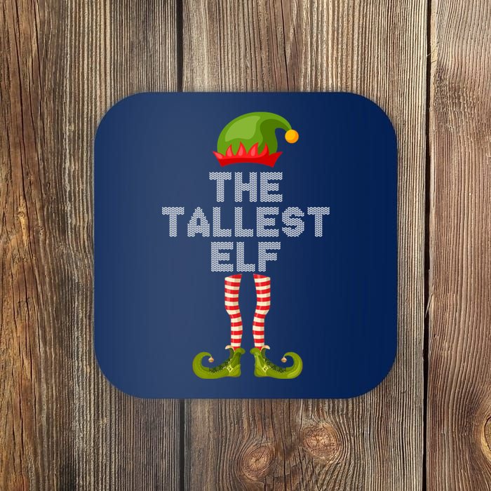 The Tallest Elf Funny Matching Christmas Coaster