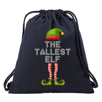 The Tallest Elf Funny Matching Christmas Drawstring Bag