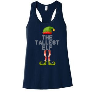 The Tallest Elf Funny Matching Christmas Women's Racerback Tank