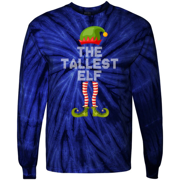 The Tallest Elf Funny Matching Christmas Tie-Dye Long Sleeve Shirt