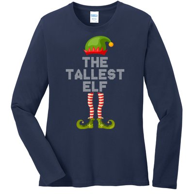 The Tallest Elf Funny Matching Christmas Ladies Long Sleeve Shirt