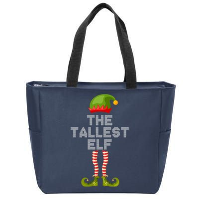 The Tallest Elf Funny Matching Christmas Zip Tote Bag