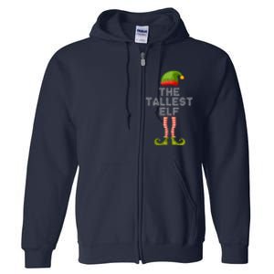 The Tallest Elf Funny Matching Christmas Full Zip Hoodie