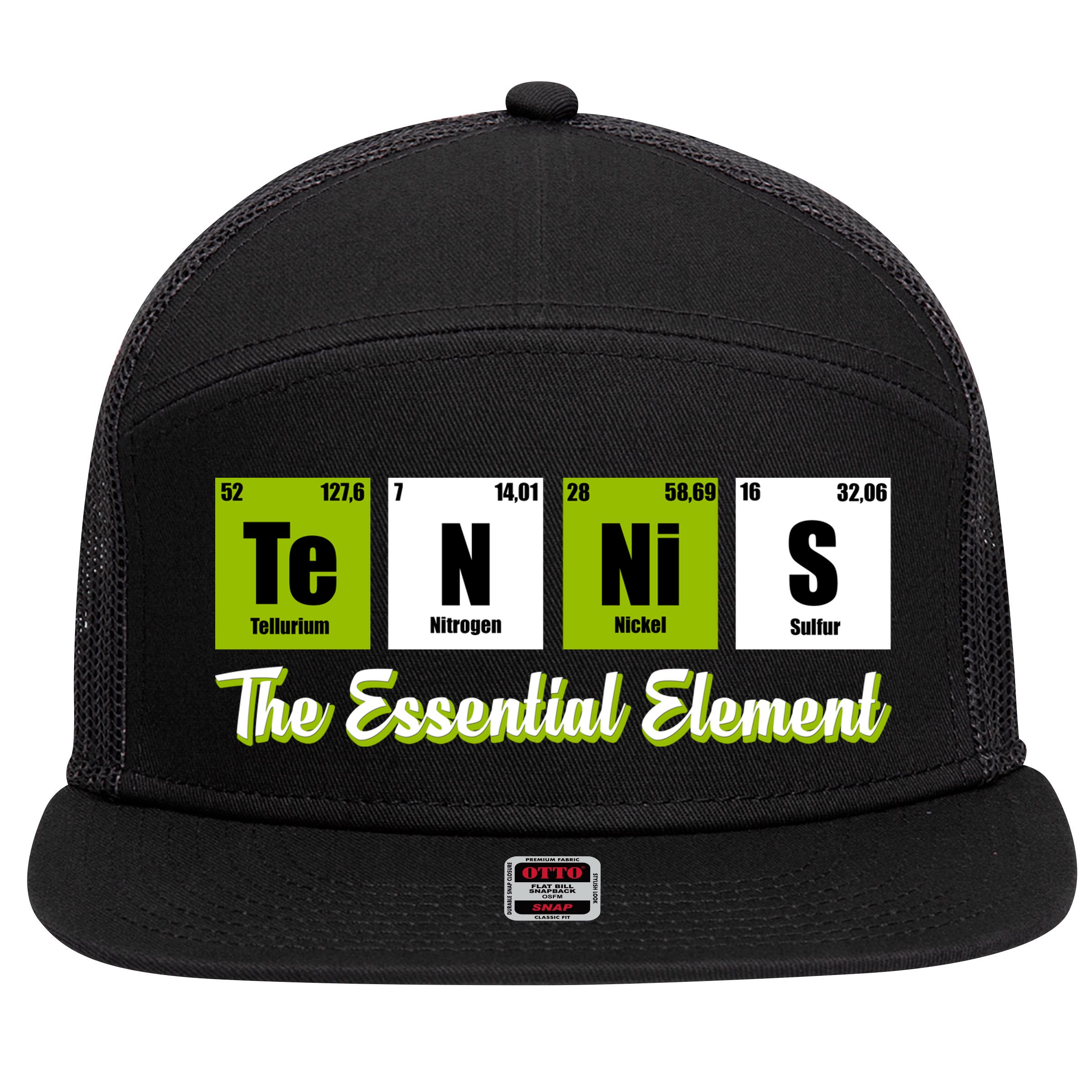 Tennis The Essential Element 7 Panel Mesh Trucker Snapback Hat