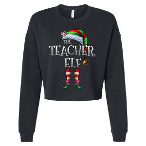 The Teacher Elf  Matching Family Funny Xmas Cropped Pullover Crew