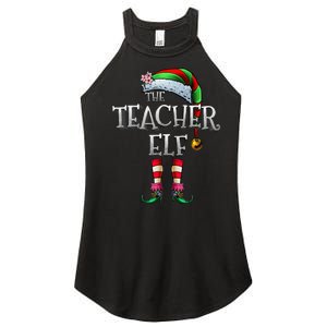 The Teacher Elf  Matching Family Funny Xmas Women's Perfect Tri Rocker Tank