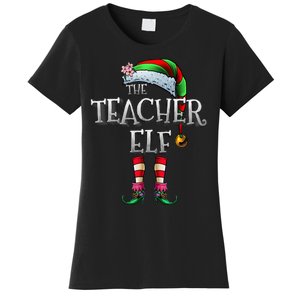 The Teacher Elf  Matching Family Funny Xmas Women's T-Shirt