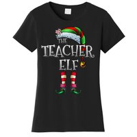 The Teacher Elf  Matching Family Funny Xmas Women's T-Shirt