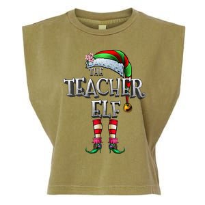 The Teacher Elf  Matching Family Funny Xmas Garment-Dyed Women's Muscle Tee