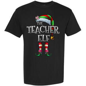 The Teacher Elf Matching Family Funny Christmas Elf Garment-Dyed Heavyweight T-Shirt