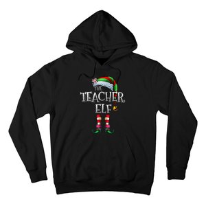 The Teacher Elf Matching Family Funny Christmas Elf Hoodie