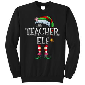 The Teacher Elf Matching Family Funny Christmas Elf Sweatshirt