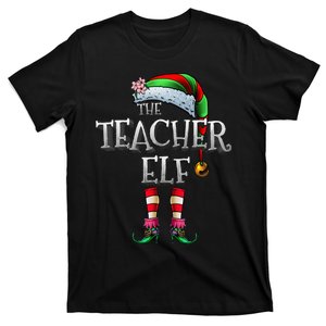 The Teacher Elf Matching Family Funny Christmas Elf T-Shirt