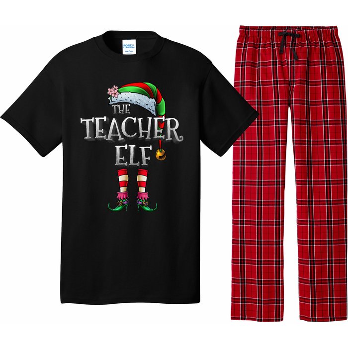 The Teacher Elf Matching Family Funny Christmas Elf Pajama Set