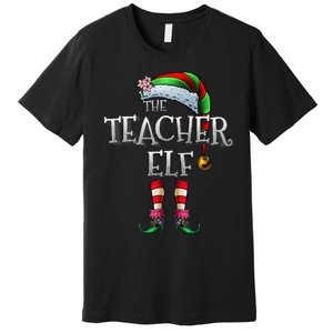 The Teacher Elf Matching Family Funny Christmas Elf Premium T-Shirt