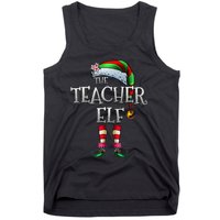 The Teacher Elf Matching Family Funny Christmas Elf Tank Top