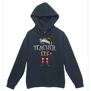 The Teacher Elf Matching Family Funny Christmas Elf Urban Pullover Hoodie