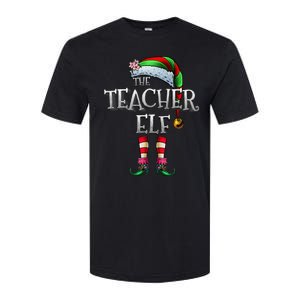 The Teacher Elf Matching Family Funny Christmas Elf Softstyle CVC T-Shirt