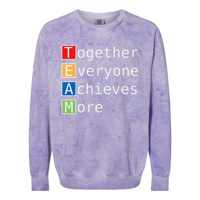 Team Together Everyone Achieves More Colorblast Crewneck Sweatshirt