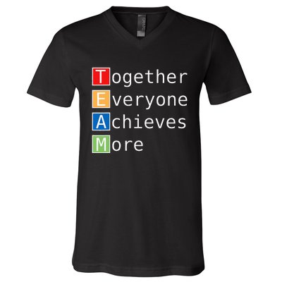 Team Together Everyone Achieves More V-Neck T-Shirt