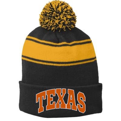 Texas Stripe Pom Pom Beanie