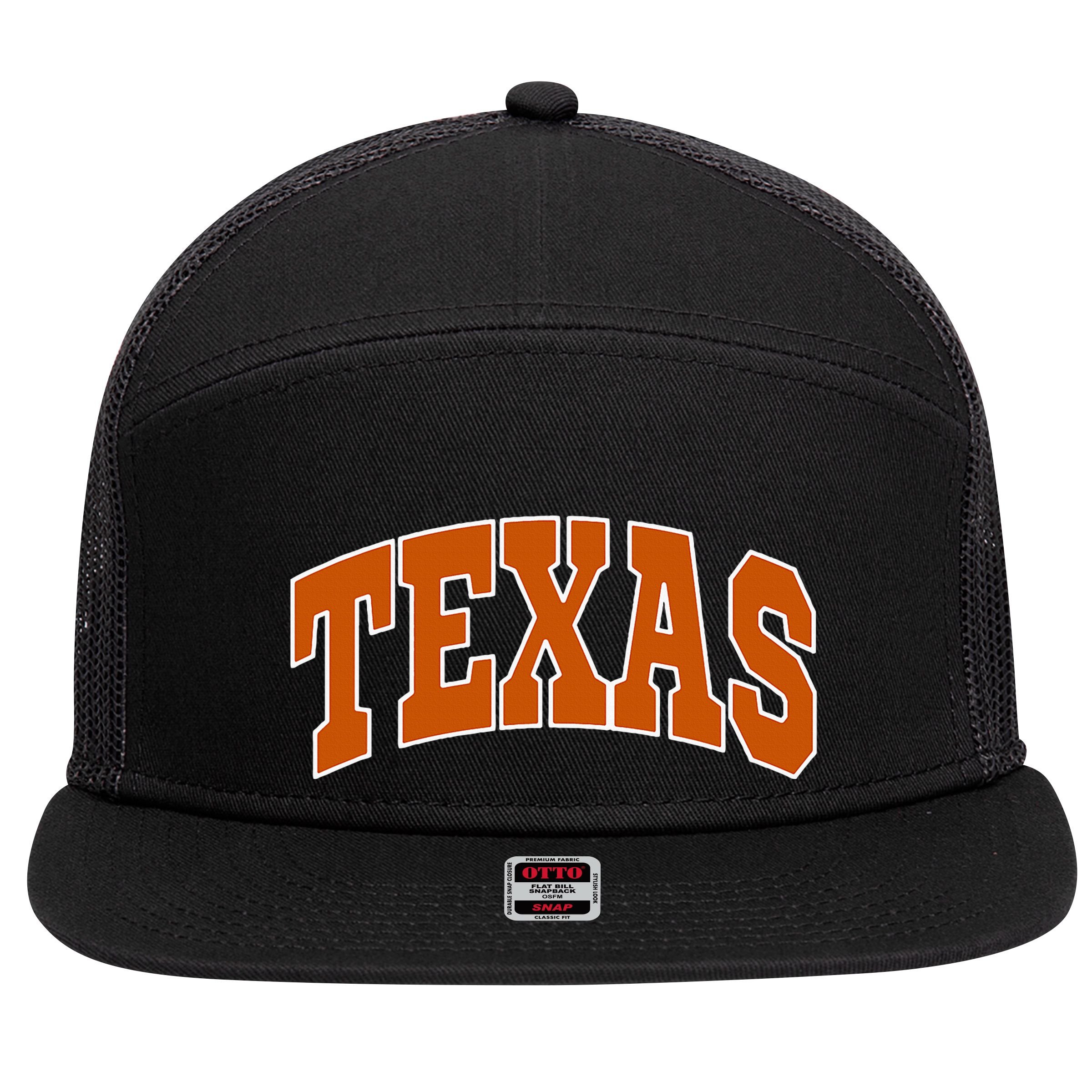 Texas 7 Panel Mesh Trucker Snapback Hat