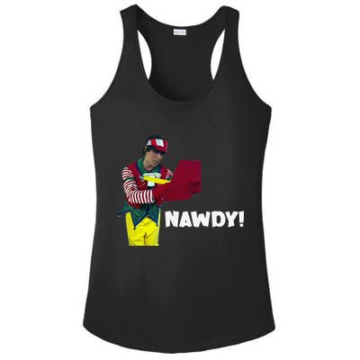 Tally The Elf Nawdy! Innocent Funny Christmas Holiday Ladies PosiCharge Competitor Racerback Tank