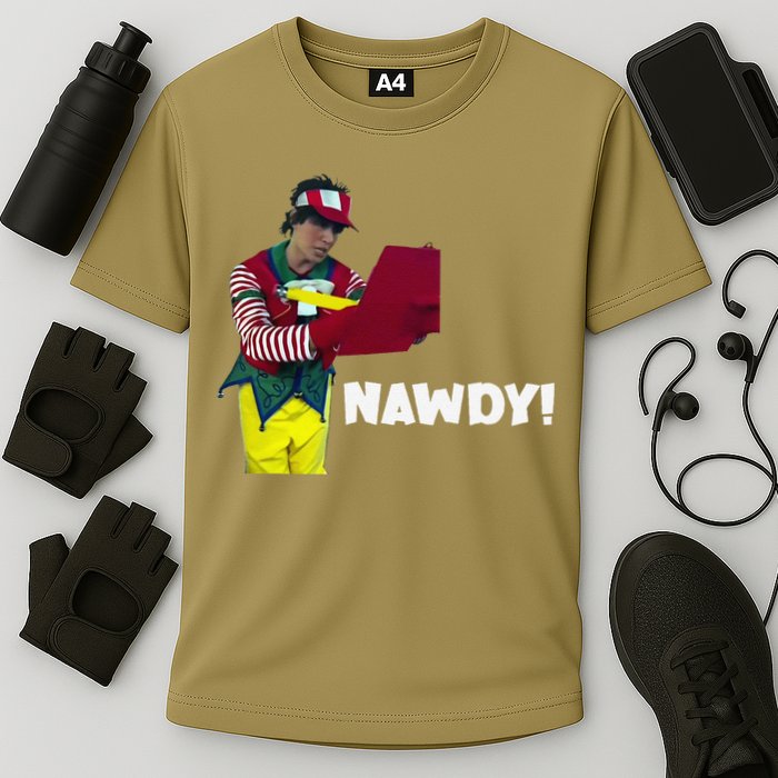 Tally The Elf Nawdy! Innocent Funny Christmas Holiday Cooling Performance Crew T-Shirt