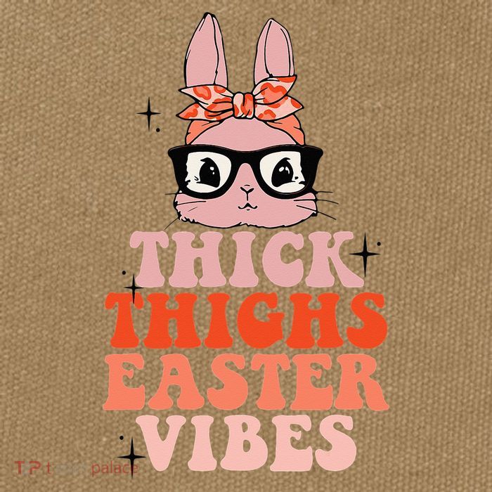 Thick Thighs Easter Vibes Bunny Spring Season Cotton Canvas Backpack