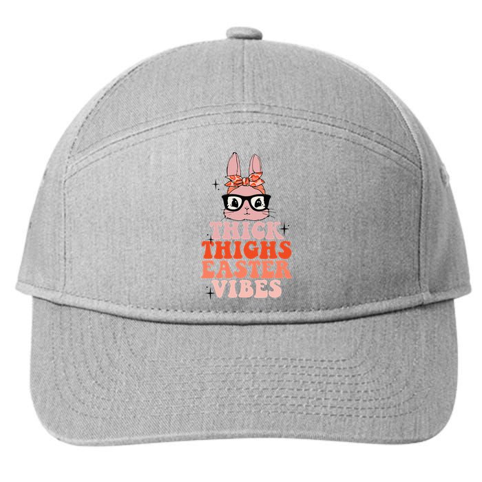 Thick Thighs Easter Vibes Bunny Spring Season 7-Panel Snapback Hat