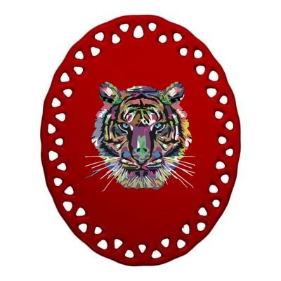 Tiger Trendy Easy Animal Print Tiger Cool Gift Ceramic Oval Ornament