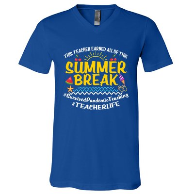 This Teacher Earned All Of This Summer Break Bruh We Out Gift V-Neck T-Shirt