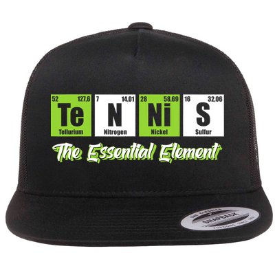 Tennis The Essential Element Funny Love Tennis Flat Bill Trucker Hat