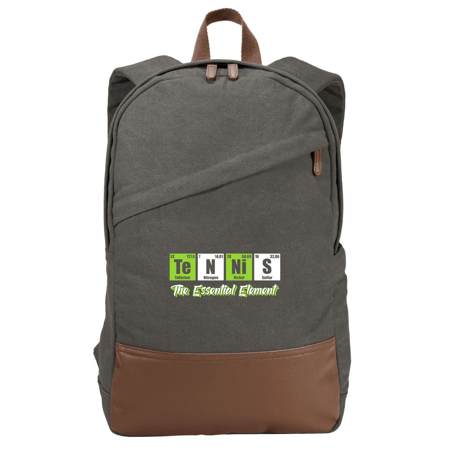 Tennis The Essential Element Funny Love Tennis Cotton Canvas Backpack