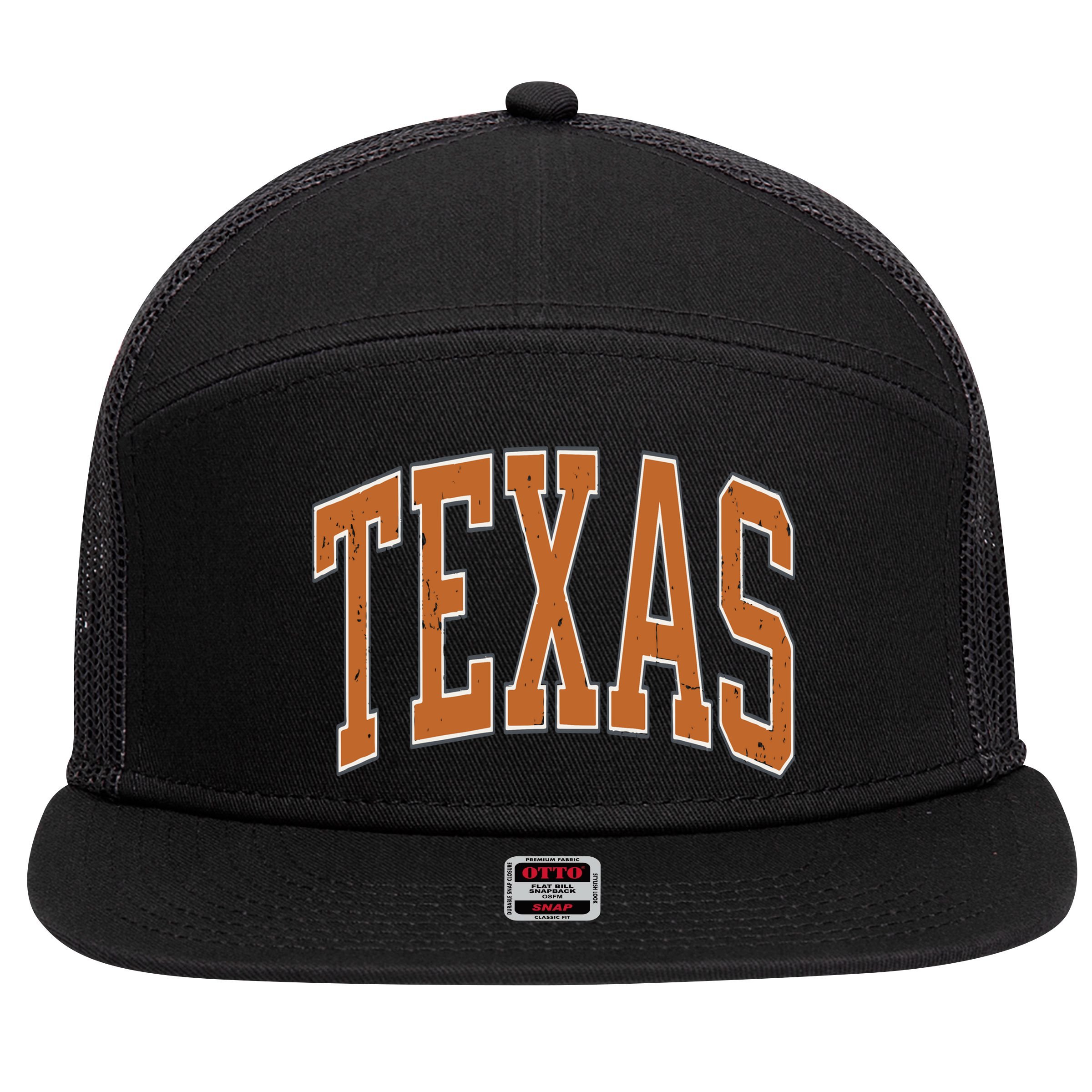 Texas 7 Panel Mesh Trucker Snapback Hat
