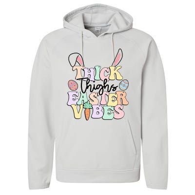 Thick Things Easter Vibes Easter Day Performance Fleece Hoodie