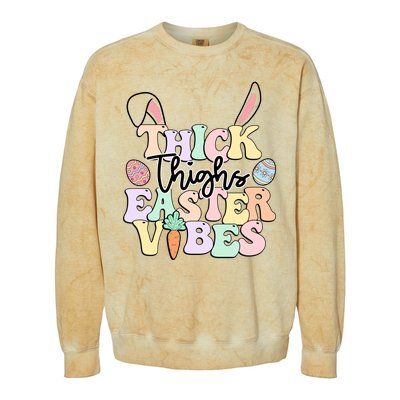 Thick Things Easter Vibes Easter Day Colorblast Crewneck Sweatshirt