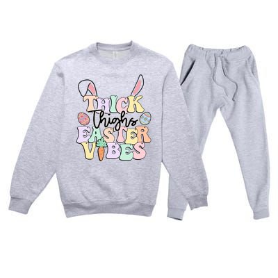 Thick Things Easter Vibes Easter Day Premium Crewneck Sweatsuit Set