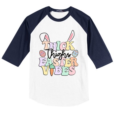 Thick Things Easter Vibes Easter Day Baseball Sleeve Shirt