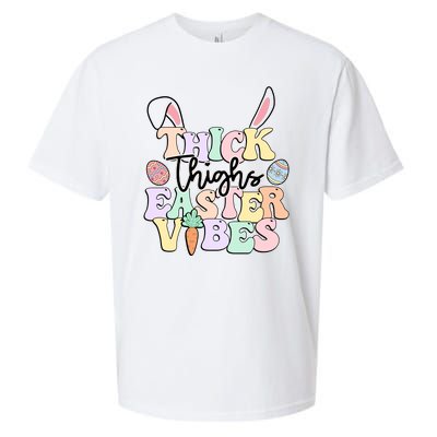 Thick Things Easter Vibes Easter Day Sueded Cloud Jersey T-Shirt