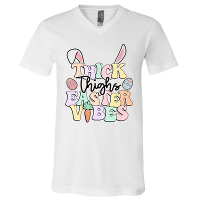 Thick Things Easter Vibes Easter Day V-Neck T-Shirt